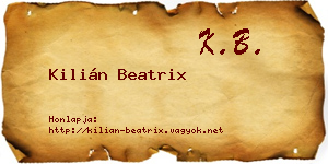 Kilián Beatrix névjegykártya